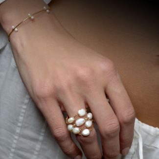 Bague Nëve Or et Perle